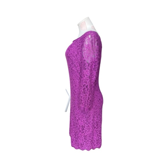 Diane Von Furstenberg Purple Lace mini Dress - 10 - Picture 2 of 7